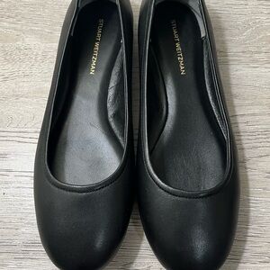 Stuart Weitzman Black Leather Flats